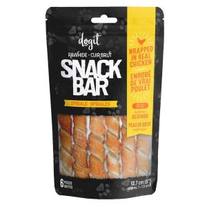 Gâteries Spirales de Peau de Bœuf Enrobées de Poulet, 6 unités – Dogit Snack Bar