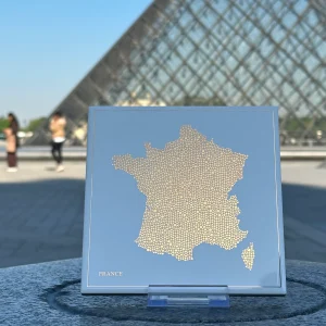 Carte de France en Or – Carreau de faïence